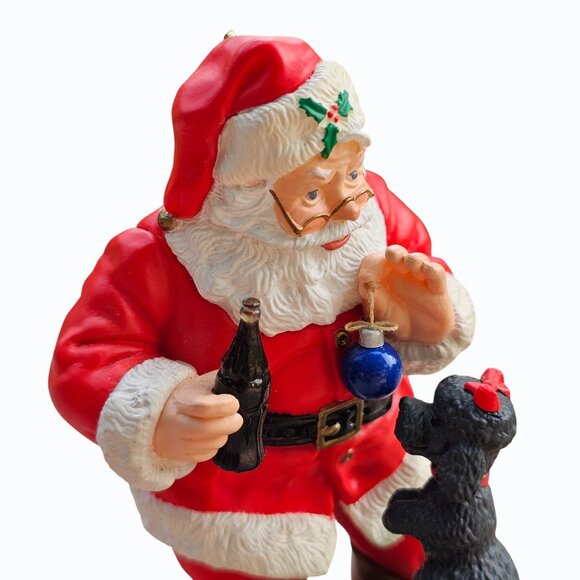 Vtg 1993 Hallmark Coca-Cola Colab Keepsake Ornament Playful Pals Santa & Poodle - Picture 4 of 11